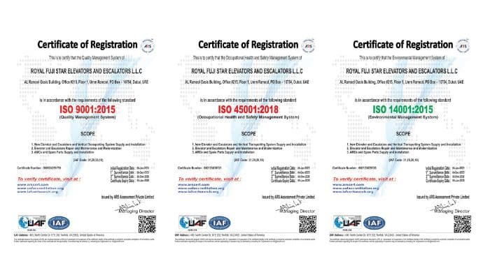 Royal Fuji certificate of registration